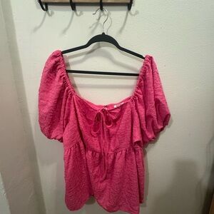 Hot Pink Future Collective Blouse